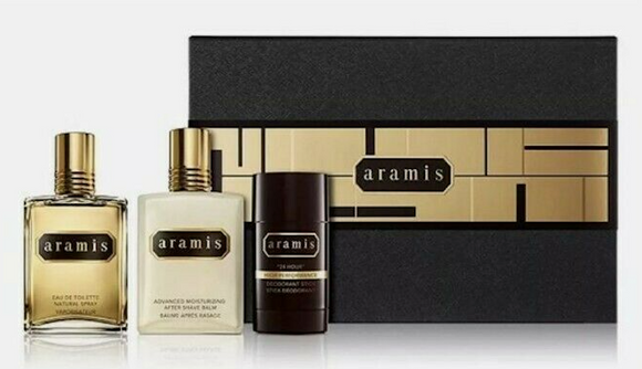 Aramis by Aramis for Men 3-Piece Set 3.7 oz, 4.1 Aftershave Balm, 2.6 oz Deodorant