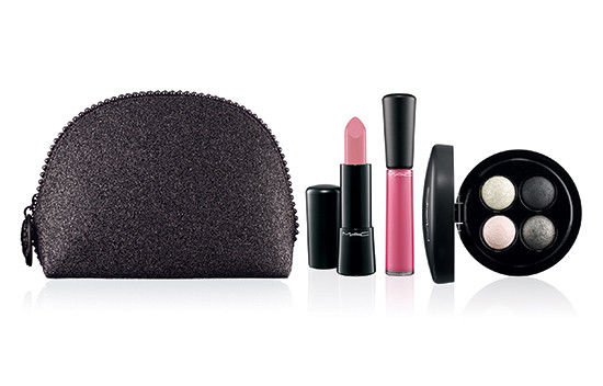 MAC 4-Piece Set Keepsakes (SILVER) Lip + Eye + Eyeshadow Palette, Lipstick, Lipgloss & Bag - FragranceAndBeauty.com