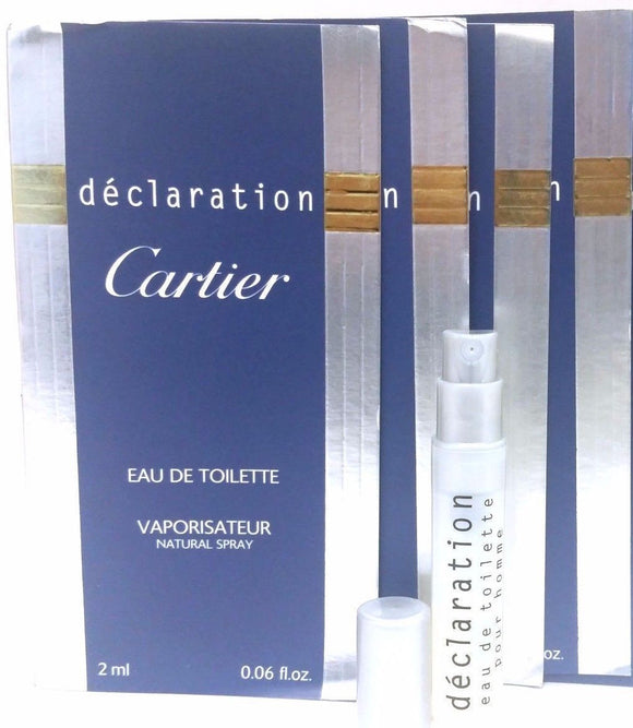 Declaration by Cartier for Men 2 ml/.06 oz each Eau de Toilette Spray Vial Low Fill (Lot of 4) - FragranceAndBeauty.com