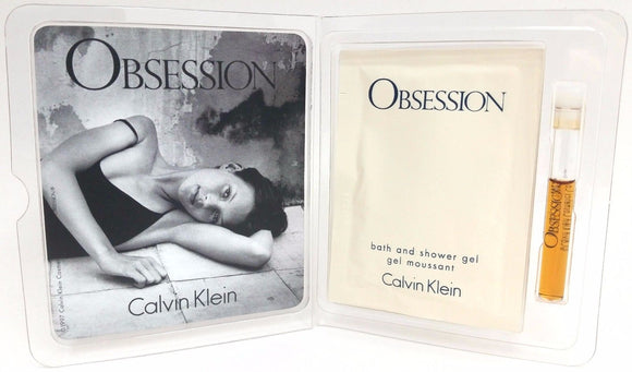 Obsession Calvin Klein Women Sample Duo: 1.2 ml/.04 oz EDT Vial + Shower Gel Pouch (Lot of 3) - FragranceAndBeauty.com