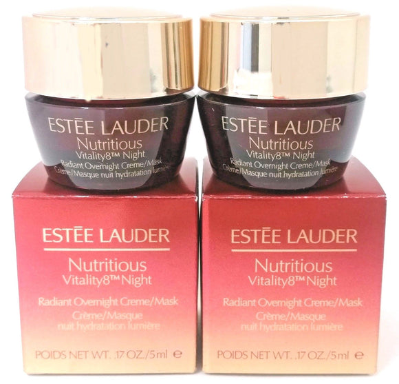 Estee Lauder Nutritious Vitality8 Night Radiant Overnight Creme/Mask 5ml/.17oz Sample (Lot of 2) - FragranceAndBeauty.com