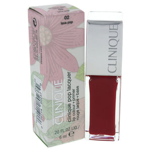 Clinique Pop Lacquer Lip Colour + Primer (02 Lava Pop) 6 ml/.2 oz - FragranceAndBeauty.com