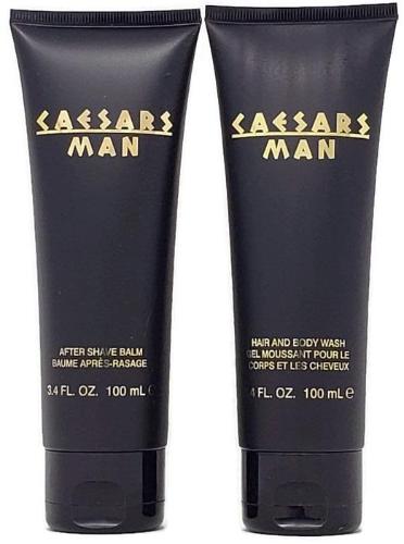 Caesars Man (Original) by Caesars World Men 2-Piece Set: 3.4 oz After-Shave Balm + Hair & Body Wash Unboxed - FragranceAndBeauty.com