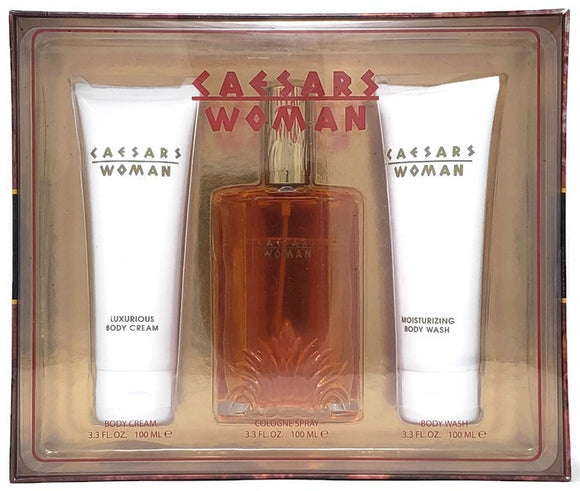 Caesars Woman (Vintage) by Caesars World for Women 3pc Set: 3.3 oz Extravagant Cologne, Body Cream + Wash - FragranceAndBeauty.com