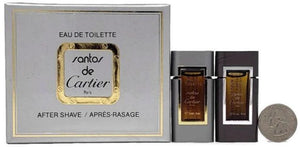Santos de Cartier (Vintage) for Men 2 Pc Set: 4 ml/.13 oz EDT and After-Shave Miniature Splash - FragranceAndBeauty.com
