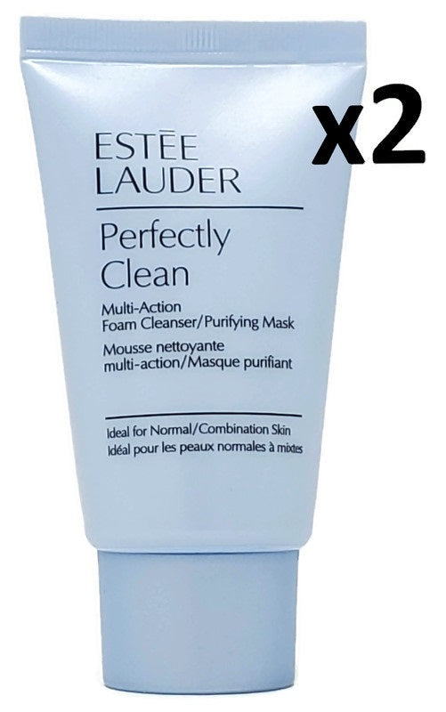 Estee Lauder Perfectly Clean Multi-Action Foam Cleanser/Purifying Mask 1 oz Deluxe Sample (Lot of 2) - FragranceAndBeauty.com