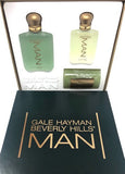 Man by Gale Hayman Beverly Hills for Men 3-Piece Set: 3.4 oz Eau de Toilette Spray + 1.7 oz After Shave + 6.13 oz Bath Soap