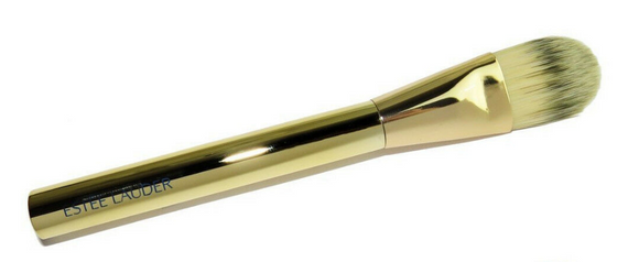 Estee Lauder Travel Size Gold Tone Foundation Brush with Clear Case - FragranceAndBeauty.com