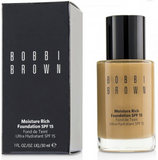 Bobbi Brown Moisture Rich Foundation SPF 15 (Select Color) 1 oz Full Size Discontinued - FragranceAndBeauty.com