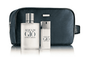 Acqua Di Gio by Giorgio Armani for Men 3-Piece Set 6.7 oz EDT Spray, .67 oz Travel Spray, Grooming Bag - FragranceAndBeauty.com