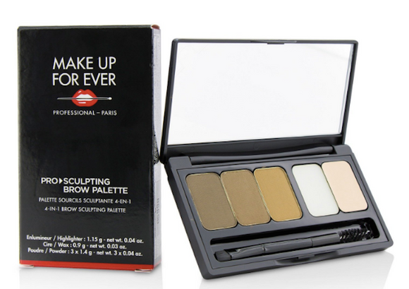 Make Up For Ever Pro 4-in-1 Sculpting Brow Palette (#1) Powder Trio, Wax, Highlighter - FragranceAndBeauty.com
