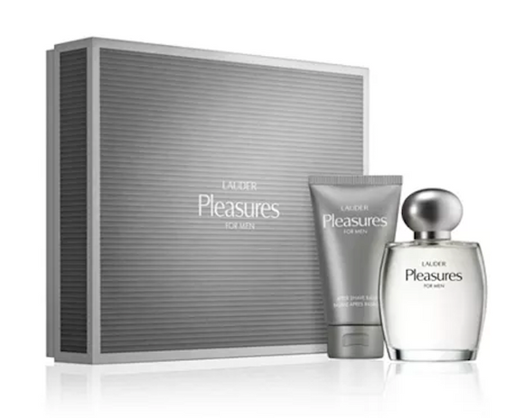 Pleasures by Estee Lauder for Men 2-Piece Set: 3.4 oz Cologne Spray + 2.5 oz A/S Balm - FragranceAndBeauty.com